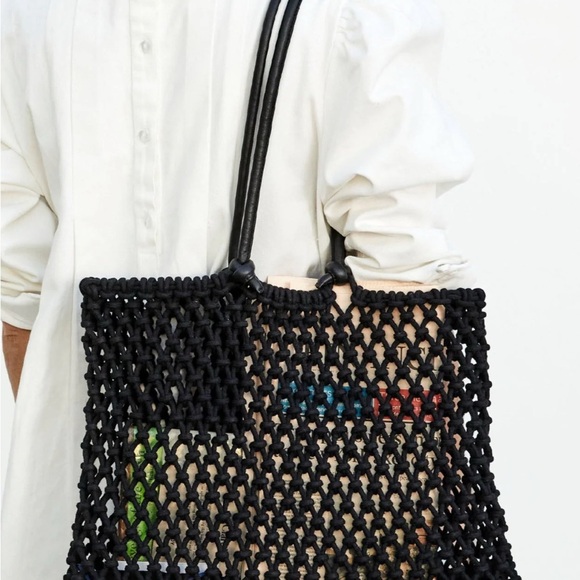 New Clare V. Sandy Beach Bag Black - Picture 2 of 5